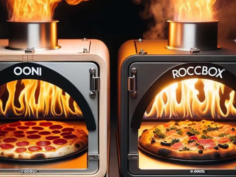 A closeup view of two futuristic pizza ovens.