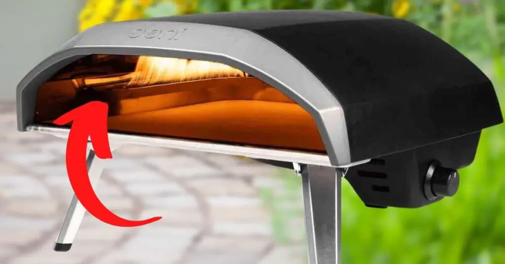 Roccbox vs Ooni Koda 16: An In-Depth Comparison & Buyer’s Guide 4 Ooni Koda 16 L shaped propane burner helps pizza crust cook evenly.