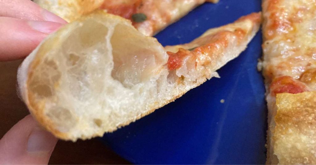 pizza slice open crumb gluten Overnight Pizza Dough Recipe: Easy, Homemade, 24 Hours Fermented