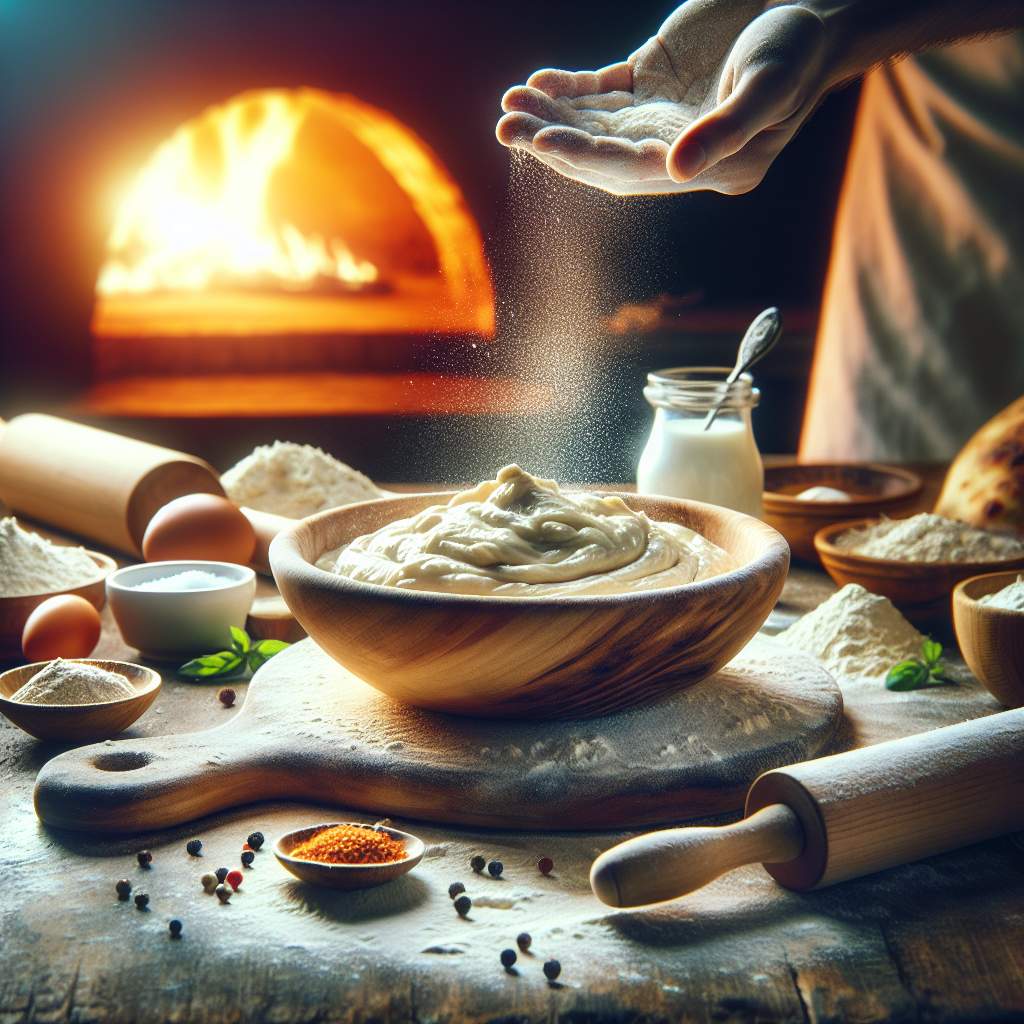 Why Should You Use Poolish in Your Pizza Dough? 1 The benefits of using poolish in pizza dough highlighted through text and ingredients.