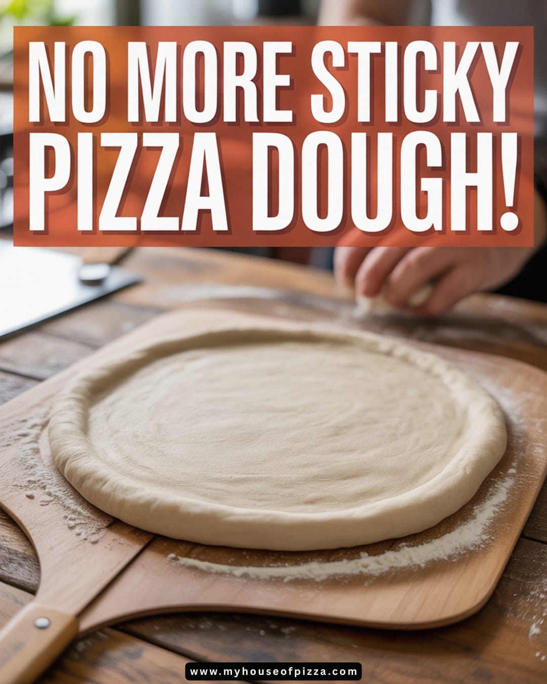 Stop Pizza Dough Sticking: Easy Peel Fixes 3 no more stuck pizza dough pinterest image Stop Pizza Dough Sticking: Easy Peel Fixes