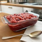 Delicious black cherry sorbet in a glass dish, perfect for summer frozen desserts, showcasing vibrant colors and a smooth texture, ideal for cherry dessert enthusiasts and fruit treat lovers.